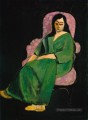Laurette dans une robe verte sur le fond noir fauvisme abstrait Henri Matisse